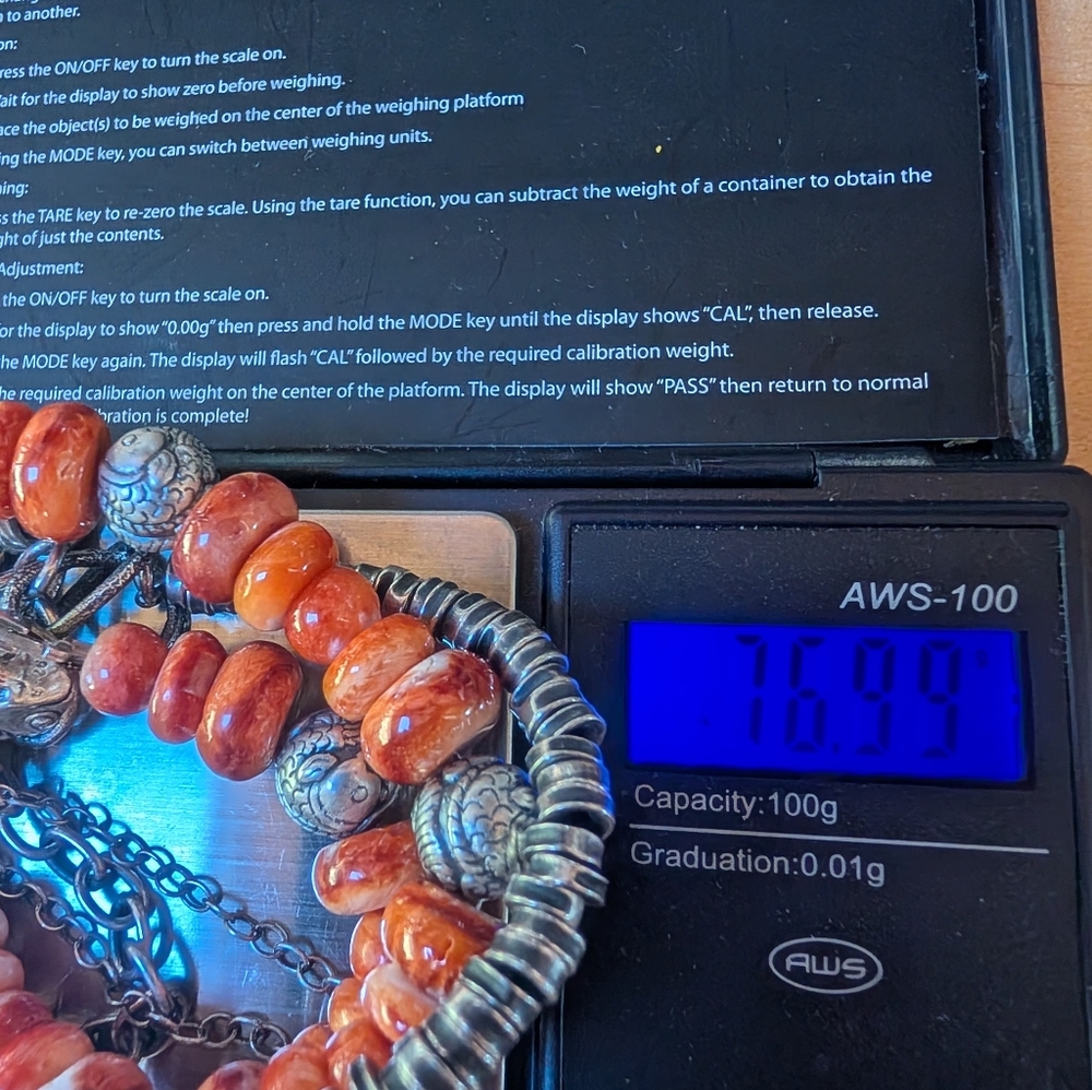 💥SOLD💥NewSpiny Oyster&999 Sterling Silver Fish Beads,3 Chain Sterling Bracelet - Picture 5 of 6